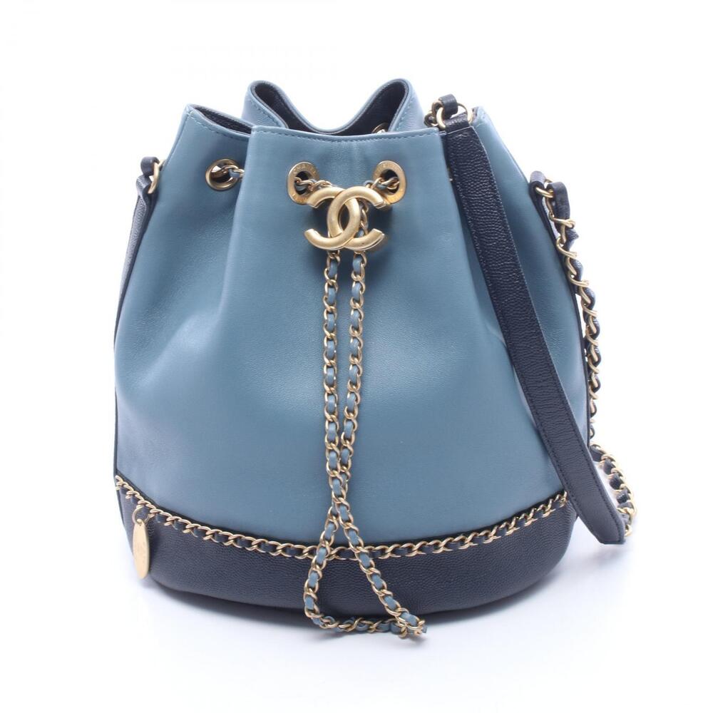 Chanel Coco Mark Bucket Bag Shoulder Lambskin Sheepskin Caviar Skin Grained